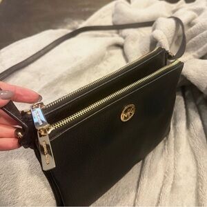 Michael Kors Black Pebbled Leather Crossbody Bag